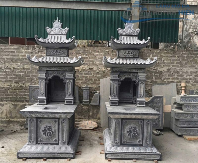 Mẫu mộ đá đơn giản tinh xảo bằng đá tự nhiên tại Huỳnh Hiển