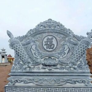 Alt: cuốn thư đá chữ Hán phong thủy cổ điển