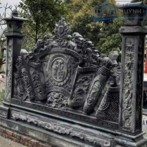 cuốn thư đá xanh đen cao cấp nguyên khối